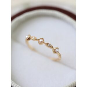 Natural Freshwater Pearl Adjustable Ring｜Japanese Minimalist Spring Collection