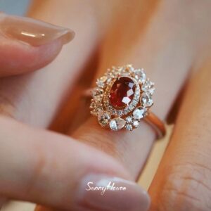 Vintage Filigree Ruby Ring – French Elegance Adjustable Band