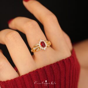 Borinquen French Vintage Court Ruby Adjustable Ring｜Fairness – Enhancing Indie Luxury Jewelry