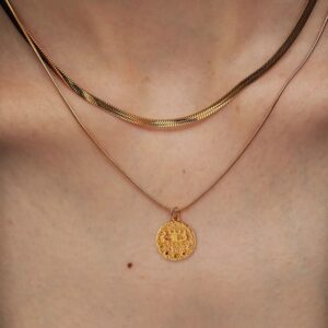 European and American retro Evil – Eye Pendant with Stacked Snake – Bone Chains | Light – Luxury Layered Collarbone Chains