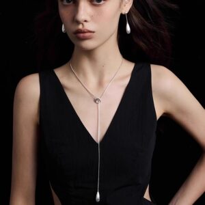 Brushed Teardrop Necklace | Luxe Adjustable Chain