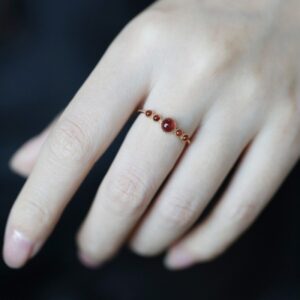 Japanese – style Rose Red Garnet Ring | Luxury Fairness – enhancing Women’s Ring
