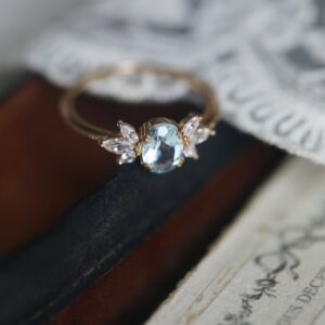 Norwegian Snow·Sky – Blue Topaz·Wing – Shaped Zircon·Luxury Ring