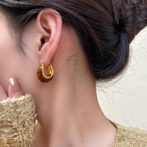 Zhang Jiani’s Autumn – Winter Marbled Resin Earrings