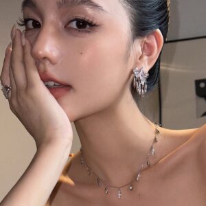 Marquise Zircon Fringe Earrings | Luxury Asymmetric Design