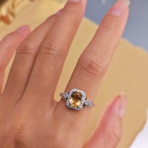 Baroque – Style Adjustable Citrine S925 Silver Statement Ring