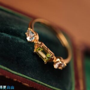 Vintage Peridot Luxury Ring | 14K Gold – Plated Elegant Women’s Band