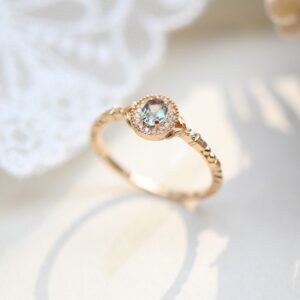 Agate Qingshan Limited – Edition Light – Sensitive Gemstone Ring, Retro Jewelry
