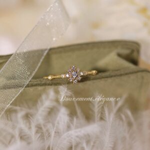 agete Japanese 14K Gold – Plated Snowflake Ring for Christmas