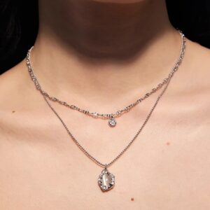 2025 Aurora Series Double – Layer Cat’s Eye Stone Collarbone Chain