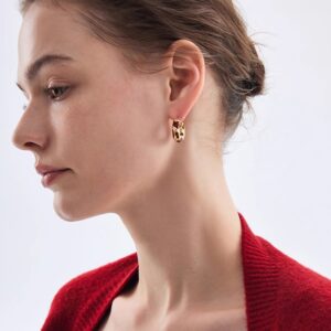 Dripping Crimson Enamel Drop Earrings