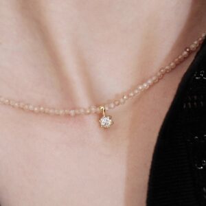 “Phantom of the Opera” Collar Necklace with Champagne Zircon