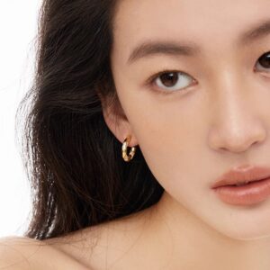 Shattered C – Shape Diamond Stud Earrings