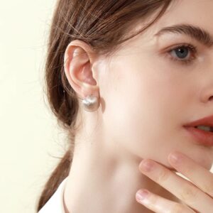 Brushed Sphere Earrings | Luxury Minimalist Hoops