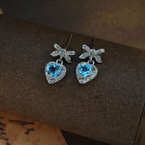 Bow Tie Topaz Stud Earrings | Niche Luxury Heart – shaped Gemstone