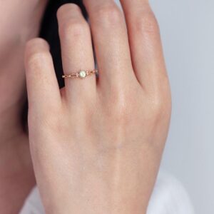 Japanese – inspired Adjustable Hollow Smile Zircon Ring