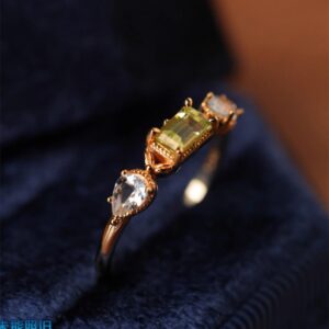 Vintage Peridot Luxury Ring | 14K Gold – Plated Elegant Women’s Band