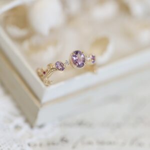 Lavender Elegance: French – Inspired Amethyst Vine Ring for Everyday Luxury