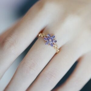 Japanese – style Christmas Limited Snowflake Gold – plated Moonstone Jewelry Set