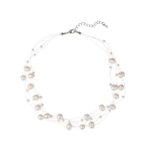 Natural Freshwater Pearl Necklace for Women, Luxury Minimalist Design Multi – Layer Collarbone Chain