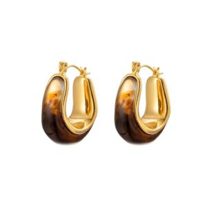 Zhang Jiani’s Autumn – Winter Marbled Resin Earrings