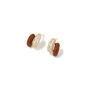 2025 Red C – Shape Zircon Enamel Earrings