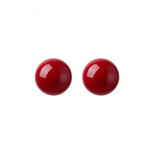 2025 Winter Red Pearl Earrings | Luxe Vintage Silver Jewelry