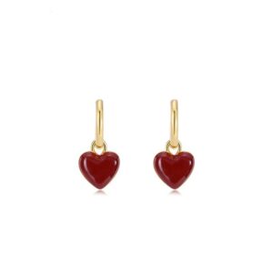 Heart – shaped Enamel Earrings for Fall – Winter 2024, a Light – luxury Item