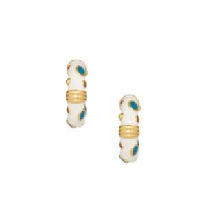 French Retro Venus Enamel Earrings | Luxe C – Shaped Drip Glaze Design