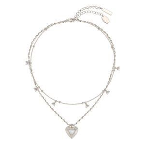 Maillard Double – Layer Mother – of – Pearl Heart Necklace