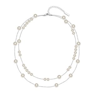 New Chinese Style Grey Pearl Layered Necklace | Luxury Collarbone Chain