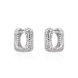 French Elegant Square Earrings with Luxe Hollow Hoop Design