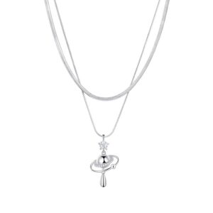 Star Orbit Necklace｜Double – Layer Zircon Collarbone Chain
