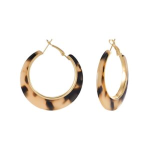 Domed Tortoiseshell Leopard Earrings | Luxe Retro Ear Jewelry for Women
