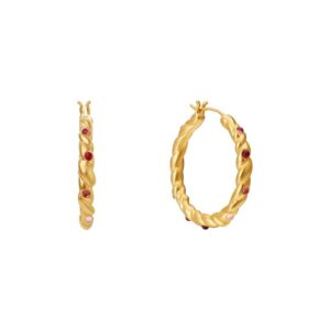 French Retro Oil Painting Rose Hoop Earrings｜Luxury Hong Kong Style Earrings
