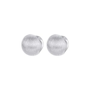 Brushed Sphere Earrings | Luxury Minimalist Hoops