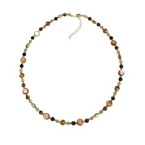 Madrat Style Tiger Eye Bead Necklace｜Luxury Vintage Winter Jewelry