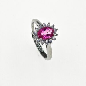 Adjustable Pink Topaz Silver Ring | Minimalist and Popular