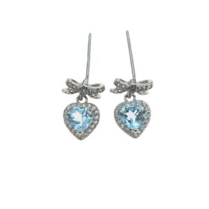 Bow Tie Topaz Stud Earrings | Niche Luxury Heart – shaped Gemstone