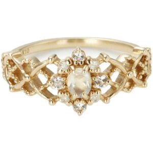 Japanese Christmas Limited Edition · First Snow Moonstone Lace Hollow Ring
