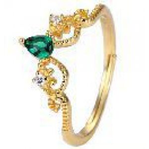 18K Gold Emerald Open – Ring: Vintage – Inspired, Elegant Luxury Women’s Jewelry