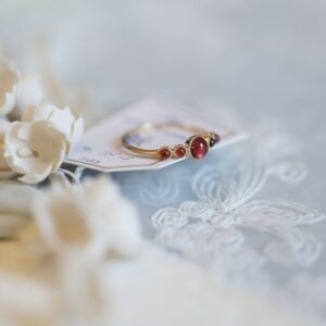 Japanese – style Rose Red Garnet Ring | Luxury Fairness – enhancing Women’s Ring