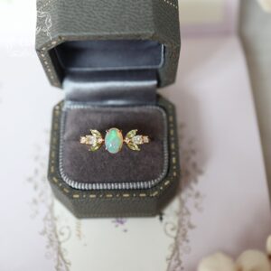 Japanese Natural Opal Peridot Luxury Ring