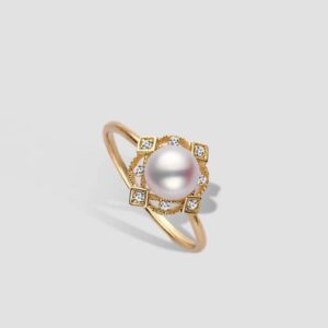 Hana – Bishi Aurora Pearl & 18K Gold Luxury Ring