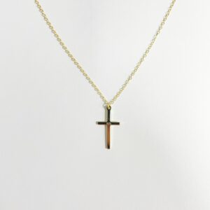 14K Gold Plated 925 Sterling Silver Cross Pendant Necklace