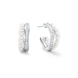 Glowing Pearl & Zircon Earrings: Luxury Minimalist Designer Jewelry