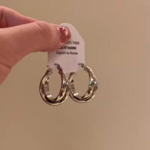 Metal Cross Hoop Earrings | Minimalist Korean Style Art Jewelry
