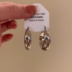 Metal Cross Hoop Earrings | Minimalist Korean Style Art Jewelry