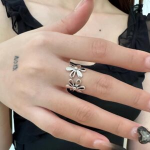 🌟【Metal Floral Korean Minimalist Adjustable Ring】